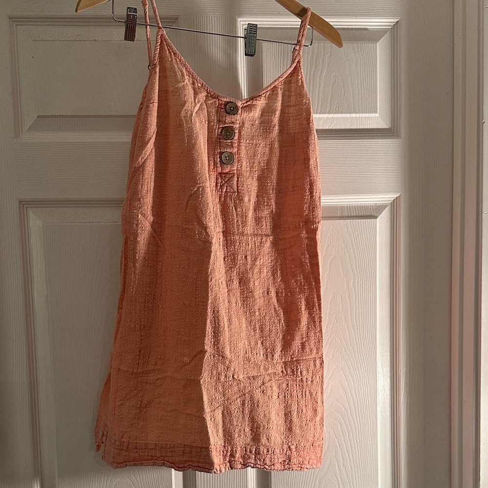 Peach Button-Front Sleeveless surf Dress Rip Curl S beach wear